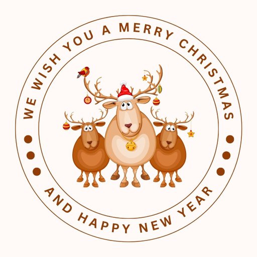 christmas round sticker - 100x100 mm festival packaging label - 1 pack 2 bundles | Ishu desire cards brand - CS_2211111