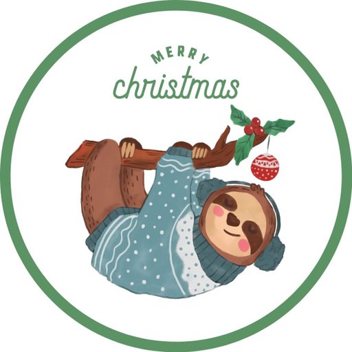 christmas round sticker - 100x100 mm festival packaging label - 1 pack 2 bundles | Ishu desire cards brand - CS_44441111