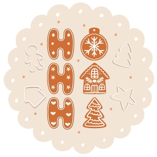 christmas round sticker - 100x100 mm festival packaging label - 1 pack 2 bundles | Ishu desire cards brand - CS_56665