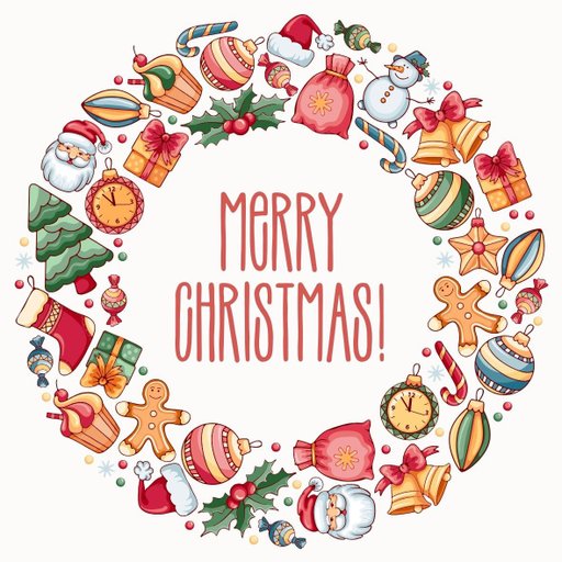 christmas round sticker - 100x100 mm festival packaging label - 1 pack 2 bundles | Ishu desire cards brand - CS_445440