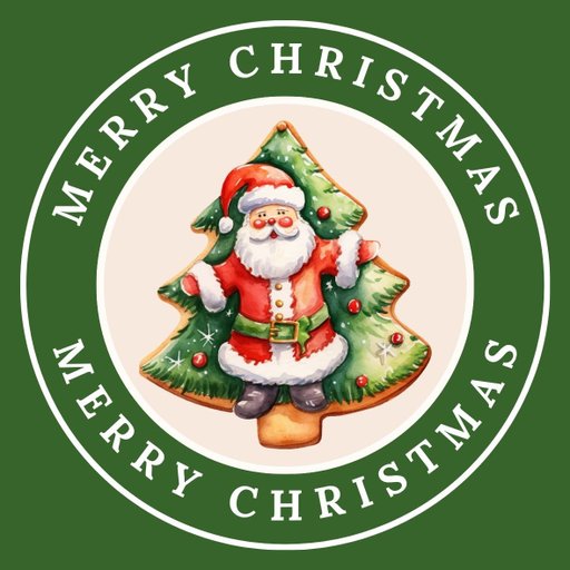 christmas round sticker - 100x100 mm festival packaging label - 1 pack 2 bundles | Ishu desire cards brand - CS_110133