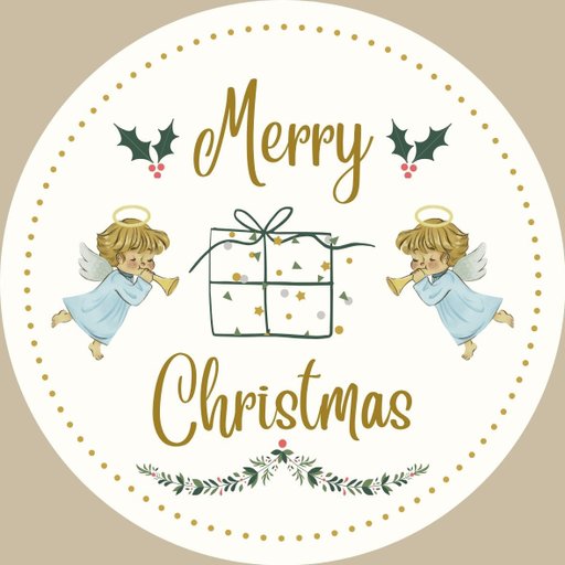 christmas round sticker - 100x100 mm festival packaging label - 1 pack 2 bundles | Ishu desire cards brand - CS_333555