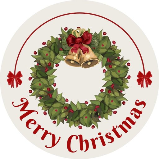 christmas round sticker - 100x100 mm festival packaging label - 1 pack 2 bundles | Ishu desire cards brand - CS_80000