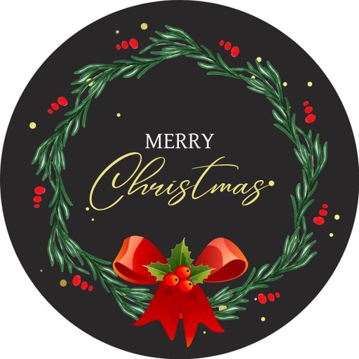 christmas round sticker - 100x100 mm festival packaging label - 1 pack 2 bundles | Ishu desire cards brand - CS_30003