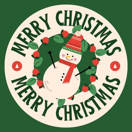 christmas round sticker - 100x100 mm festival packaging label - 1 pack 2 bundles | Ishu desire cards brand - CS_70000