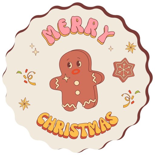 christmas round sticker - 100x100 mm festival packaging label - 1 pack 2 bundles | Ishu desire cards brand - CS_60