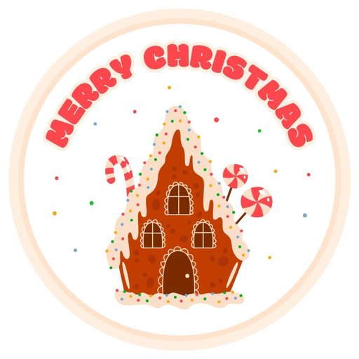 christmas round sticker - 100x100 mm festival packaging label - 1 pack 2 bundles | Ishu desire cards brand - CS_700700