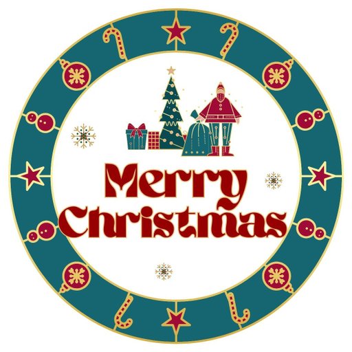 christmas round sticker - 100x100 mm festival packaging label - 1 pack 2 bundles | Ishu desire cards brand - CS_677