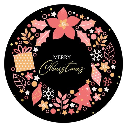 christmas round sticker - 100x100 mm festival packaging label - 1 pack 2 bundles | Ishu desire cards brand - CS_90001