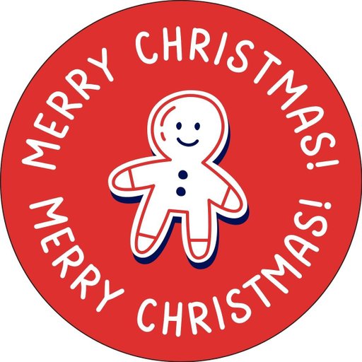 christmas round sticker - 100x100 mm festival packaging label - 1 pack 2 bundles | Ishu desire cards brand - CS_8811111