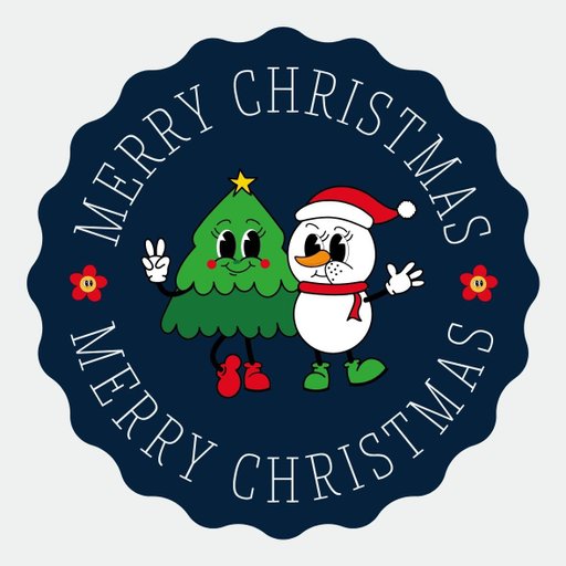 christmas round sticker - 100x100 mm festival packaging label - 1 pack 2 bundles | Ishu desire cards brand - CS_9888811
