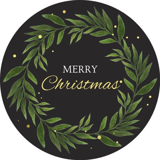 christmas round sticker - 100x100 mm festival packaging label - 1 pack 2 bundles | Ishu desire cards brand - CS_0888111193