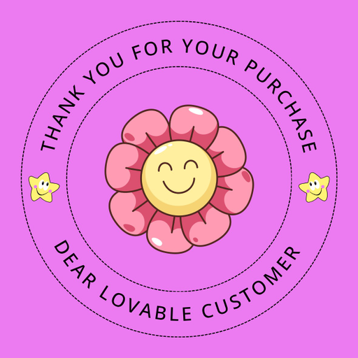 Round Thank You Business Stickers – 100x100 mm | 1 Pack (2 Bundles) – Ishu Desire Cards TL2004555