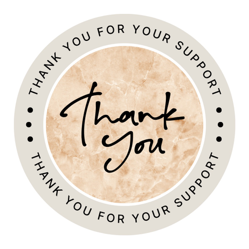 Round Thank You Business Stickers – 100x100 mm | 1 Pack (2 Bundles) – Ishu Desire Cards TL2950000