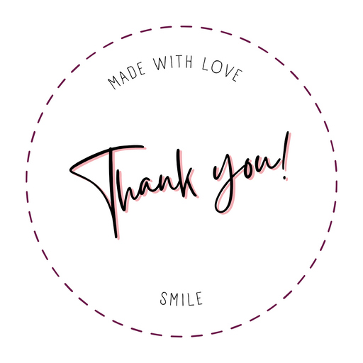 Round Thank You Business Stickers – 100x100 mm | 1 Pack (2 Bundles) – Ishu Desire Cards TL39337