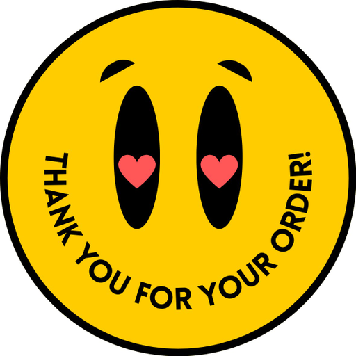 Round Thank You Business Stickers – 100x100 mm | 1 Pack (2 Bundles) – Ishu Desire Cards TL398330