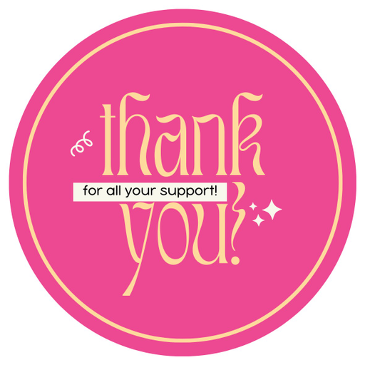 Round Thank You Business Stickers – 100x100 mm | 1 Pack (2 Bundles) – Ishu Desire Cards TL408888