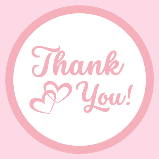 Round Thank You Business Stickers – 100x100 mm | 1 Pack (2 Bundles) – Ishu Desire Cards TL9890076