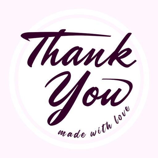 Round Thank You Business Stickers – 100x100 mm | 1 Pack (2 Bundles) – Ishu Desire Cards TL5655509