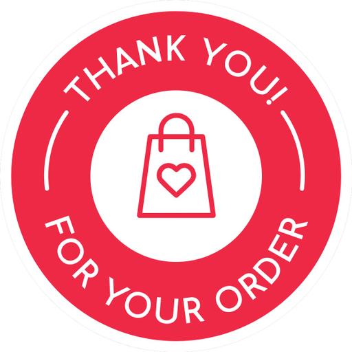 Round Thank You Business Stickers – 100x100 mm | 1 Pack (2 Bundles) – Ishu Desire Cards TL5550488