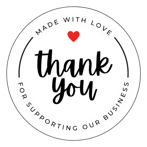 Round Thank You Business Stickers – 100x100 mm | 1 Pack (2 Bundles) – Ishu Desire Cards TL400901