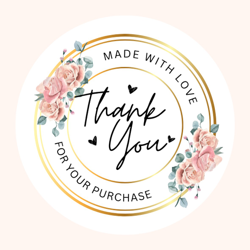 Round Thank You Business Stickers – 100x100 mm | 1 Pack (2 Bundles) – Ishu Desire Cards TL60677