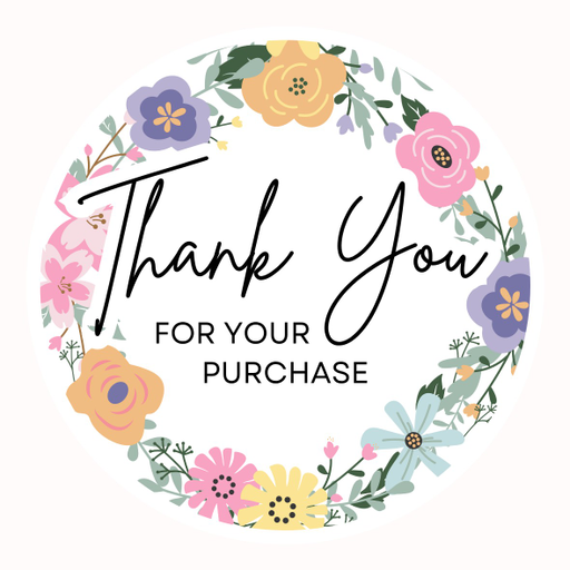 Round Thank You Business Stickers – 100x100 mm | 1 Pack (2 Bundles) – Ishu Desire Cards TL3003003