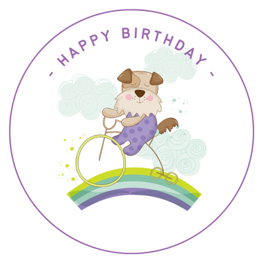 Round happy birthday  Stickers – 100x100 mm | pack of 1 role (WxH) & 250 pcs available – Ishu Desire Cards ( high quality material ) HBS_022222