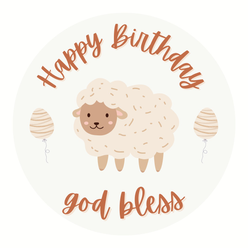 Round happy birthday  Stickers – 100x100 mm | pack of 1 role (WxH) & 250 pcs available – Ishu Desire Cards ( high quality material ) HBS_03333