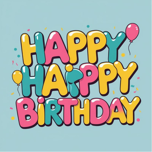 Round happy birthday  Stickers – 100x100 mm | pack of 1 role (WxH) & 250 pcs available – Ishu Desire Cards ( high quality material ) HBS_004444