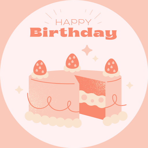 Round happy birthday  Stickers – 100x100 mm | pack of 1 role (WxH) & 250 pcs available – Ishu Desire Cards ( high quality material ) HBS_0888