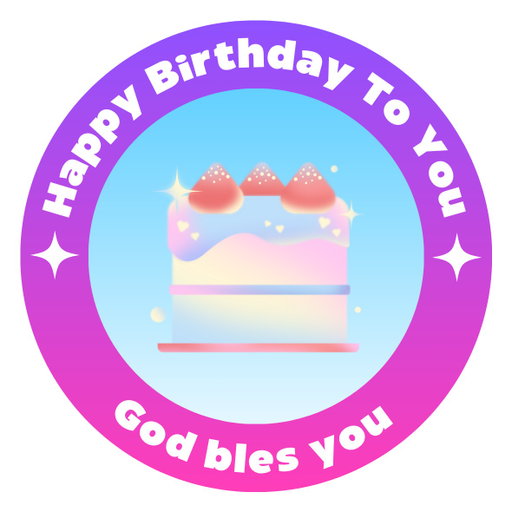 Round happy birthday  Stickers – 100x100 mm | pack of 1 role (WxH) & 250 pcs available – Ishu Desire Cards ( high quality material ) HBS_300000