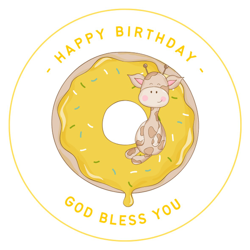 Round happy birthday  Stickers – 100x100 mm | pack of 1 role (WxH) & 250 pcs available – Ishu Desire Cards ( high quality material ) HBS_700000