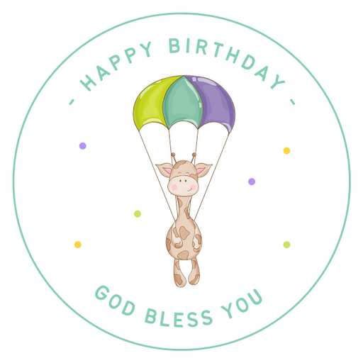 Round happy birthday  Stickers – 100x100 mm | pack of 1 role (WxH) & 250 pcs available – Ishu Desire Cards ( high quality material ) HBS_088880222