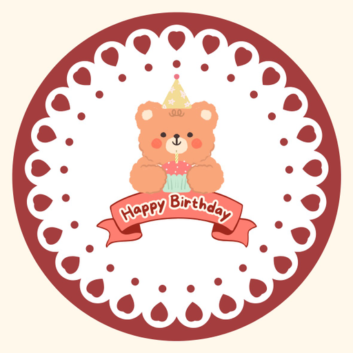 Round happy birthday  Stickers – 100x100 mm | pack of 1 role (WxH) & 250 pcs available – Ishu Desire Cards ( high quality material ) HBS_444402