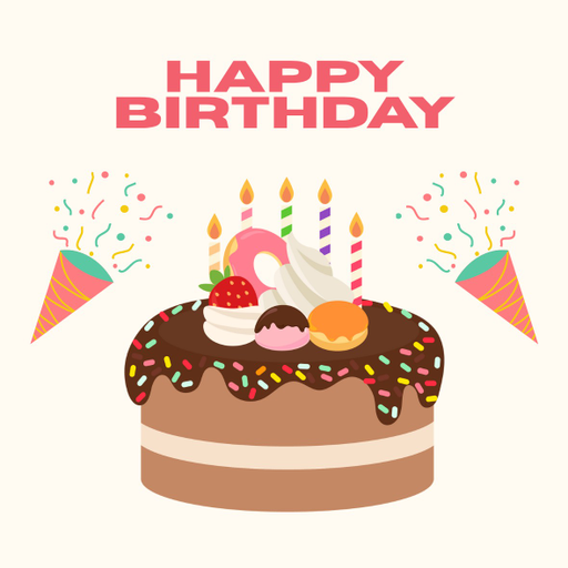 Round happy birthday  Stickers – 100x100 mm | pack of 1 role (WxH) & 250 pcs available – Ishu Desire Cards ( high quality material ) HBS_70000611