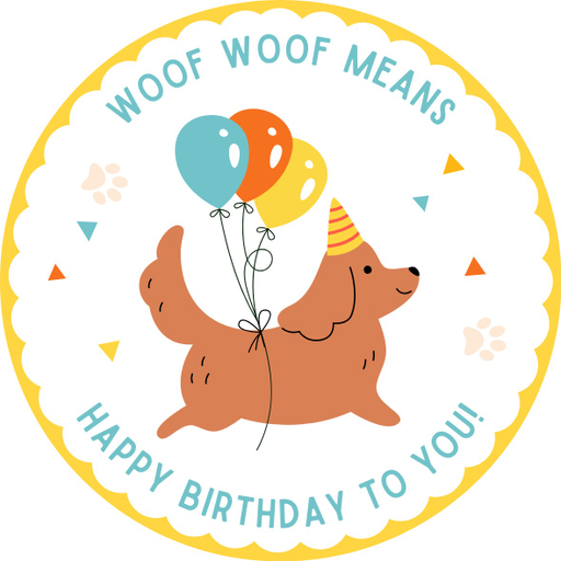 Round happy birthday  Stickers – 100x100 mm | pack of 1 role (WxH) & 250 pcs available – Ishu Desire Cards ( high quality material ) HBS_400041111