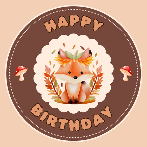 Round happy birthday  Stickers – 100x100 mm | pack of 1 role (WxH) & 250 pcs available – Ishu Desire Cards ( high quality material ) HBS_67772222