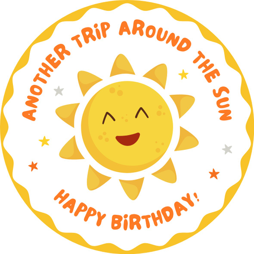 Round happy birthday  Stickers – 100x100 mm | pack of 1 role (WxH) & 250 pcs available – Ishu Desire Cards ( high quality material ) HBS_651003