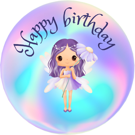 Round happy birthday  Stickers – 100x100 mm | pack of 1 role (WxH) & 250 pcs available – Ishu Desire Cards ( high quality material ) HBS_641992