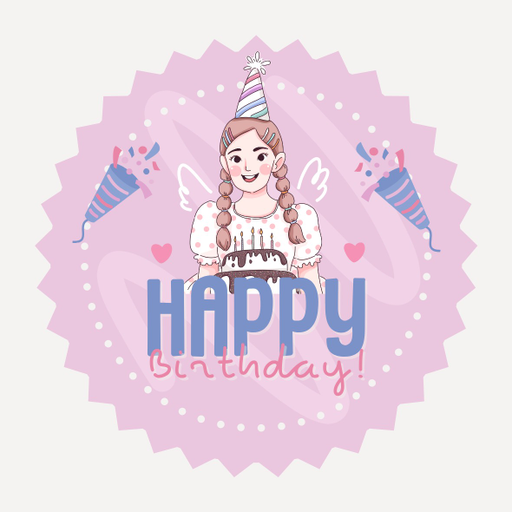 Round happy birthday  Stickers – 100x100 mm | pack of 1 role (WxH) & 250 pcs available – Ishu Desire Cards ( high quality material ) HBS_34008