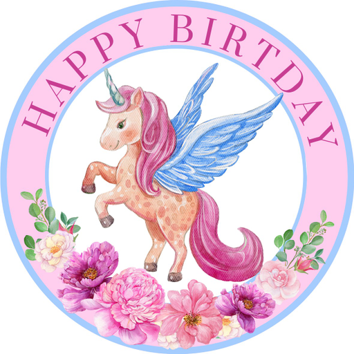 Round happy birthday  Stickers – 100x100 mm | pack of 1 role (WxH) & 250 pcs available – Ishu Desire Cards ( high quality material ) HBS_7651130