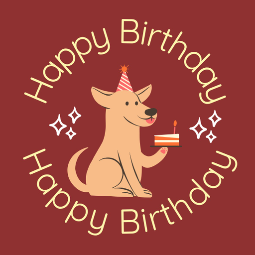 Round happy birthday  Stickers – 100x100 mm | pack of 1 role (WxH) & 250 pcs available – Ishu Desire Cards ( high quality material ) HBS_641134441