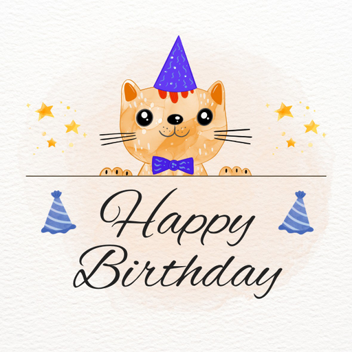 Round happy birthday  Stickers – 100x100 mm | pack of 1 role (WxH) & 250 pcs available – Ishu Desire Cards ( high quality material ) HBS_67611113