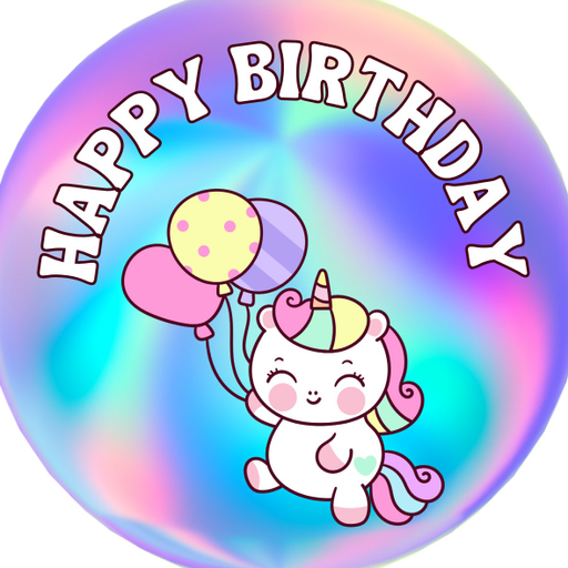 Round happy birthday  Stickers – 100x100 mm | pack of 1 role (WxH) & 250 pcs available – Ishu Desire Cards ( high quality material ) HBS_785119897