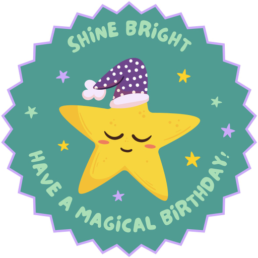 Round happy birthday  Stickers – 100x100 mm | pack of 1 role (WxH) & 250 pcs available – Ishu Desire Cards ( high quality material ) HBS_78999888