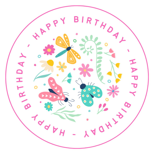 Round happy birthday  Stickers – 100x100 mm | pack of 1 role (WxH) & 250 pcs available – Ishu Desire Cards ( high quality material ) HBS_188880008