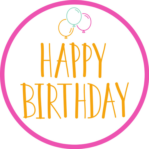 Round happy birthday  Stickers – 100x100 mm | pack of 1 role (WxH) & 250 pcs available – Ishu Desire Cards ( high quality material ) HBS_788887