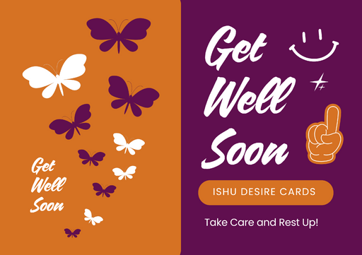 Get well soon wish cards | pack of 5 cards | large size cards | ishu desire cards creations 