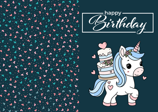 Birthday greeting cards | pack of 5 cards | ishu desire cards | unicorn collections | card no 199901